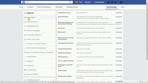 In Facebook gibt es deutlich mehr Einstellungen, als beschrieben. Die Übersicht befindet sich in der linken Spalte