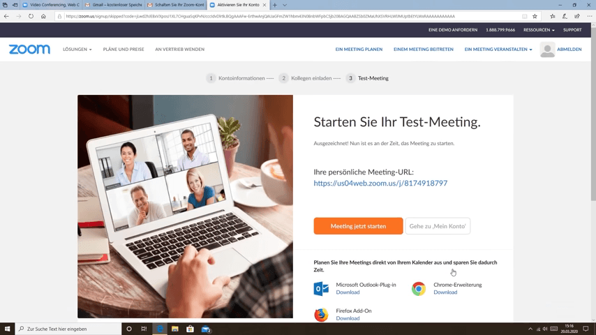 persönliche URL Zoom Meeting